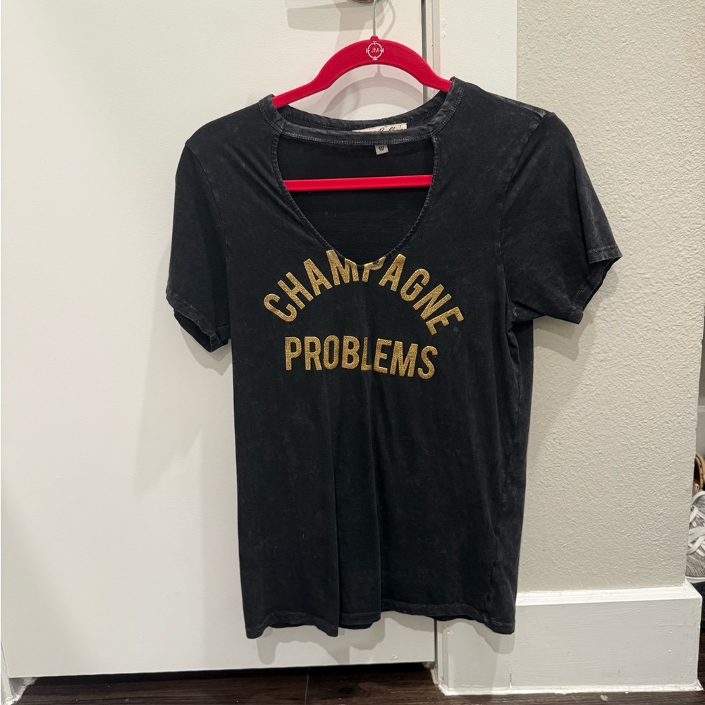 Express Black Tee with Gold Lettering